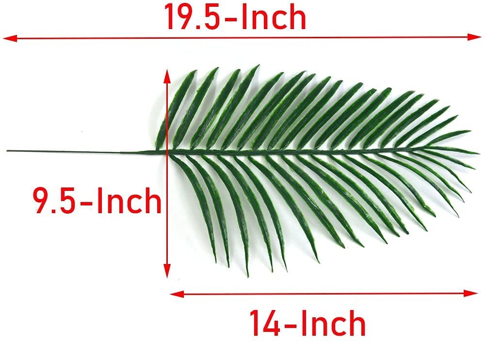 12pcs Artificial Palm Leaves Faux Fake Palm Fronds Plant Artificial Tropical Pla