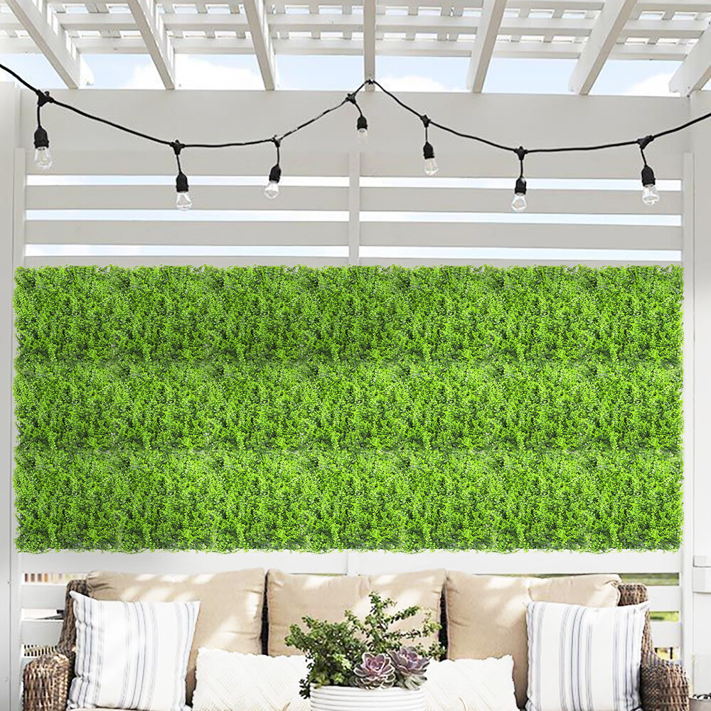 20″x20″ Artificial Faux Leaf Fern Fence Screen Wall Decor Panel With Cover Back
