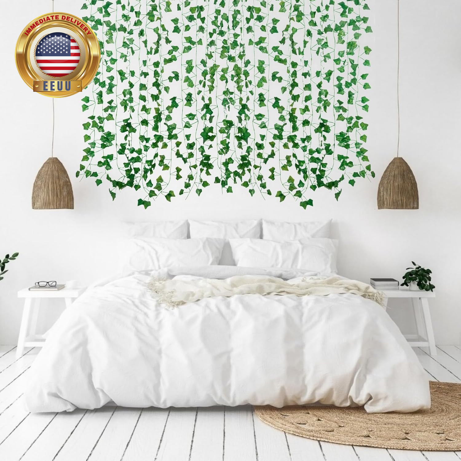 Fake Vines for Room Decor(12 Pack 84 Feet) Aesthetic Artificial Plant Ivy Leaves