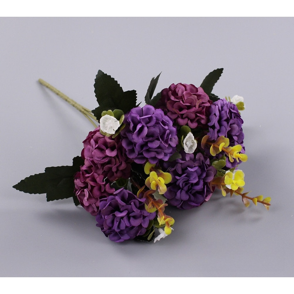 10 Head Artificial Silk Flowers Bouquet for Wedding Home Decor