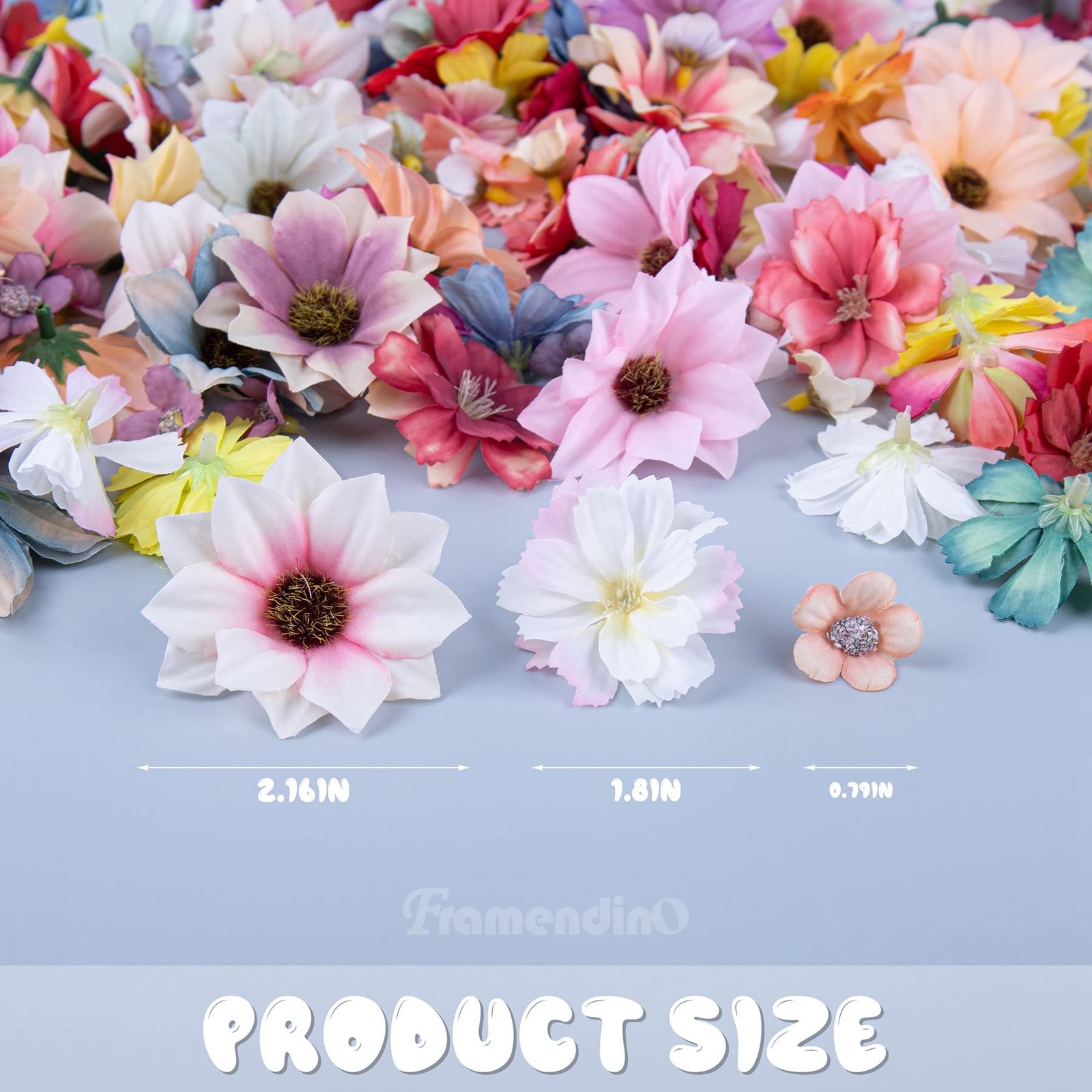 , 150 Pack Faux Flowers Heads Artificial Silk Daisy Blossom Flower Head Small…