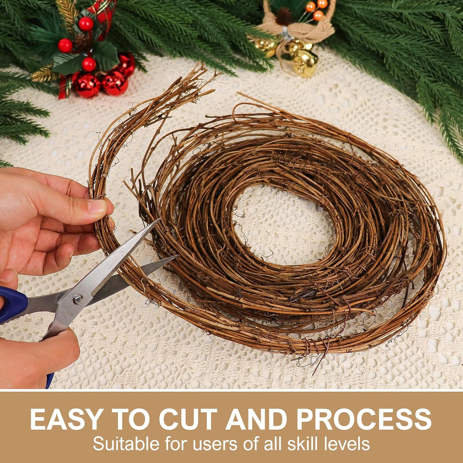 3 PCS Grapevine Garland DIY Crafts Natural Grapevine Twig Vines, 15 Feet Vines