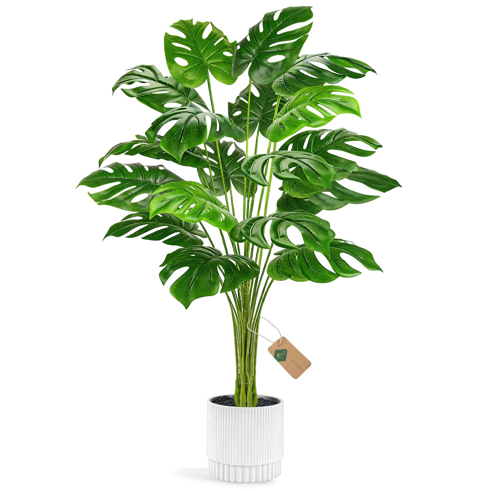 Artificial Monstera Potted Plant Faux Greenery for Indoor Outdoor Home Decor