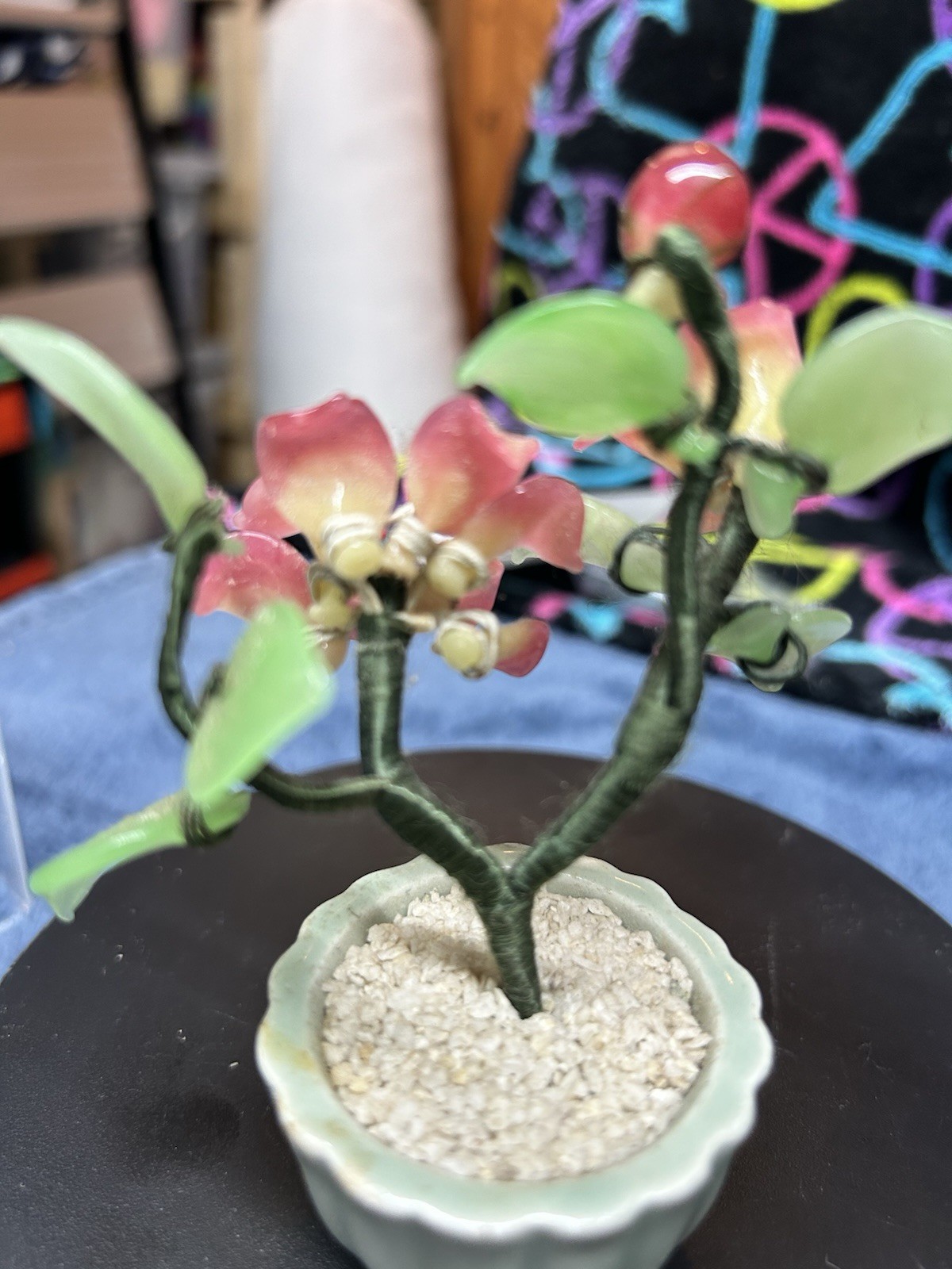 2 Vintage Chinese Bonsai tree flowers