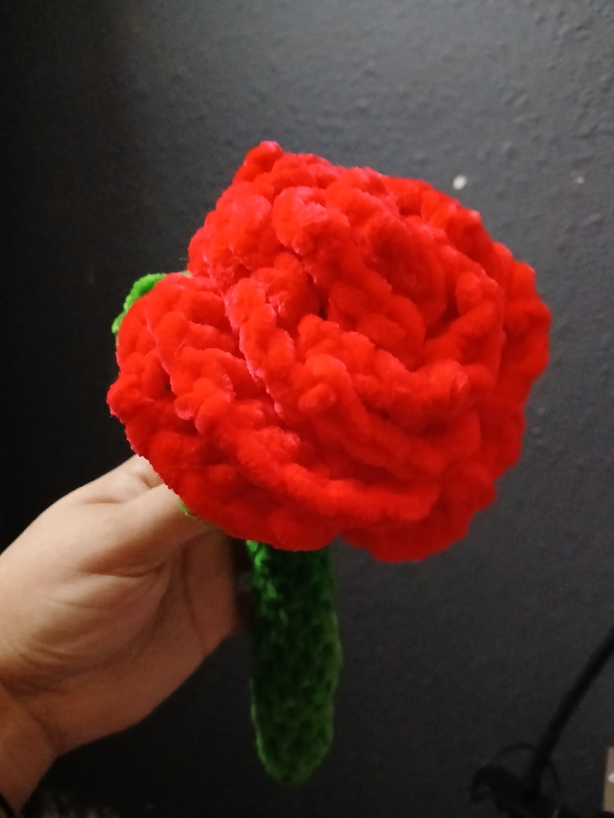 Jumbo Red Rose Crocheted Bouquet For Her Rosa ROJA Jumbo Para Ella