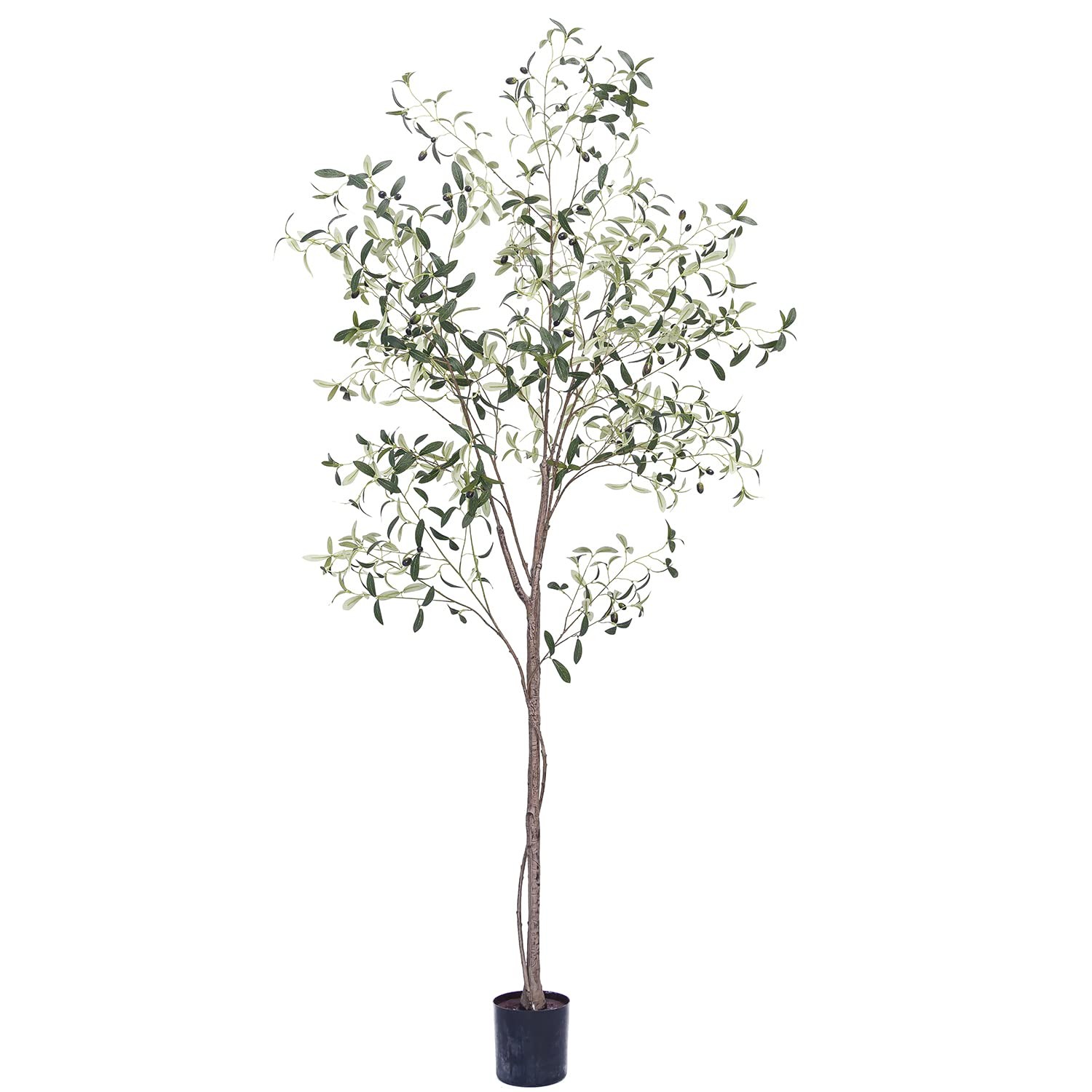Artificial Olive Tree Tall Fake Potted Olive Silk Tree with Planter Large Fau…