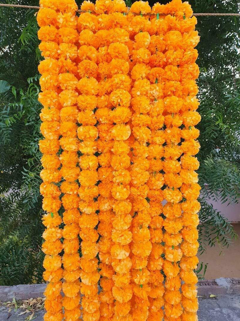 Artificial Marigold Garlands Decoration Wedding Party Festival Home Wall Decor