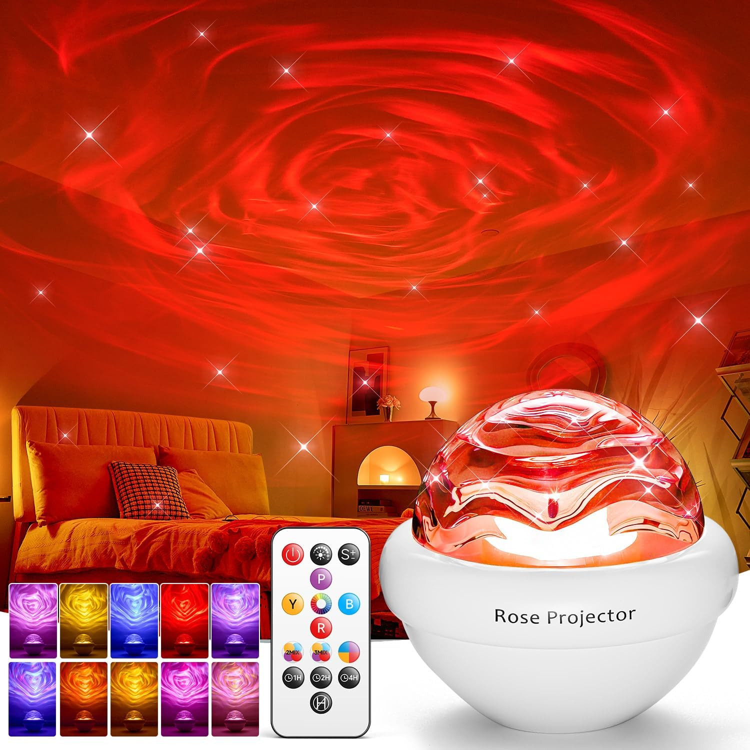 Rose Birthday Gifts for Women Flower Lamp with 11 Mixed+4 Solid Colors, Dimmable