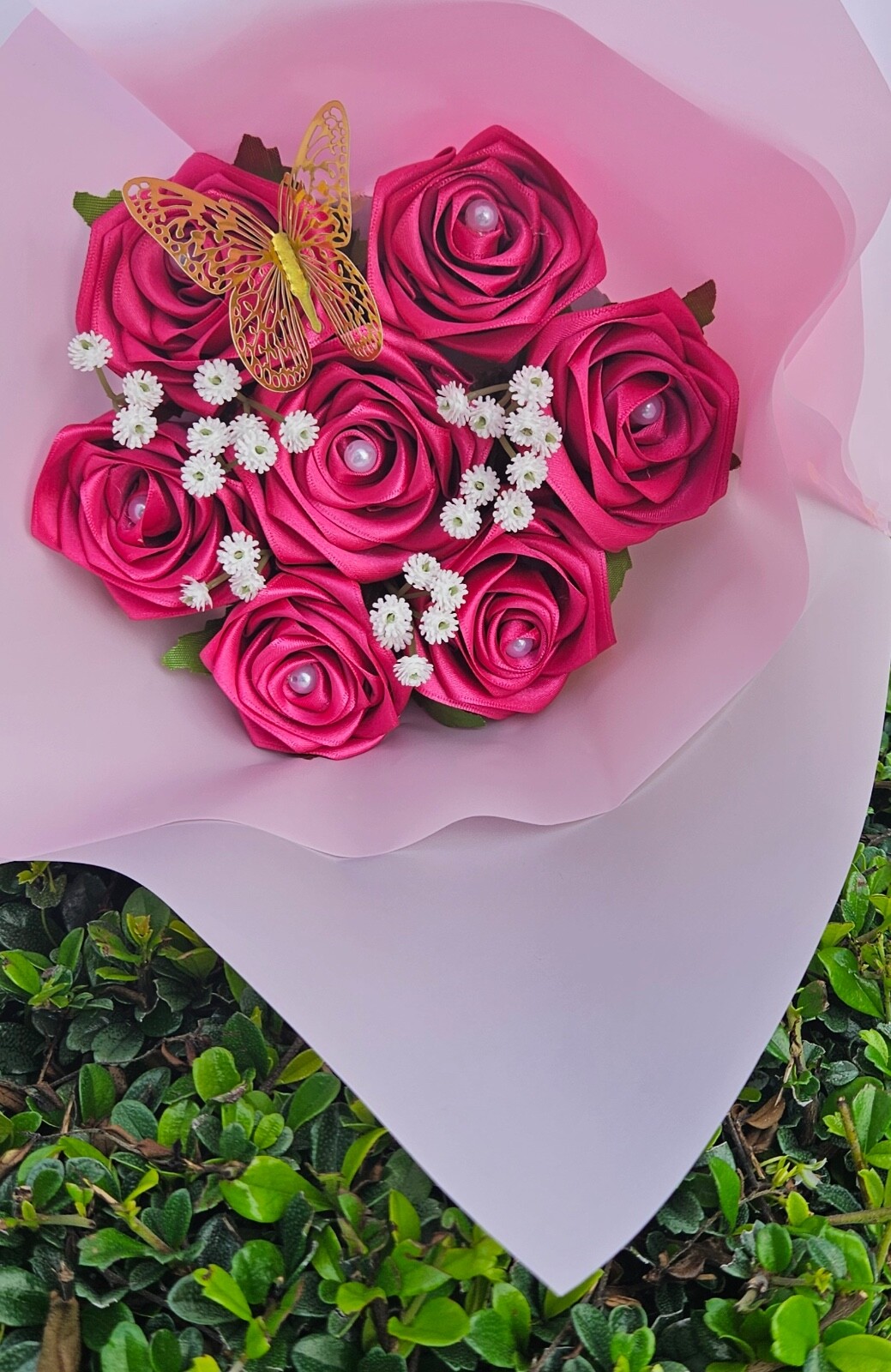 Ramo De Flores Eternas De Satin Hechas A Mano Para Regalar