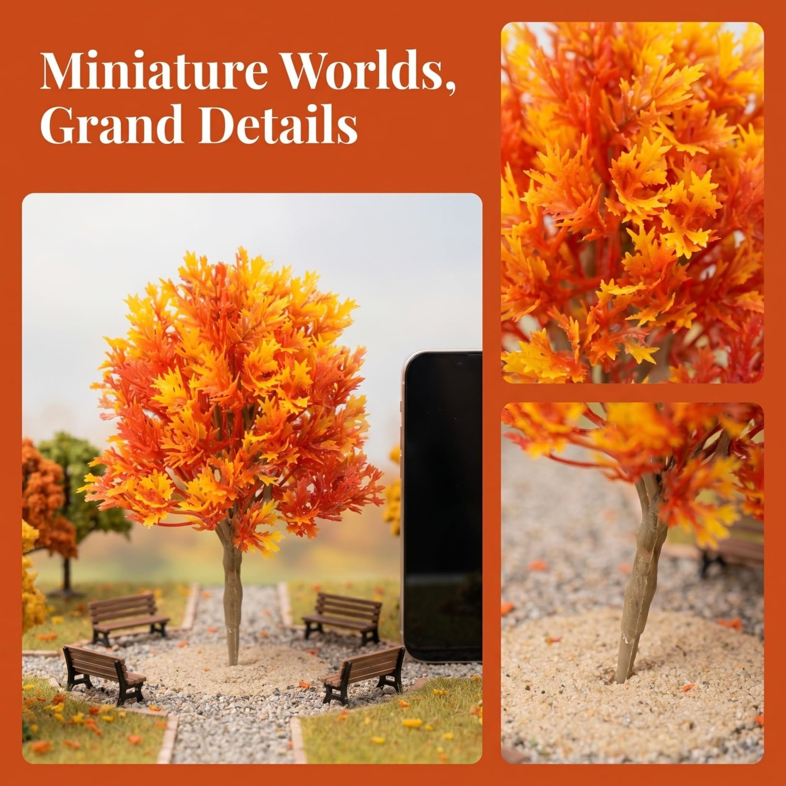 3pcs Artificial Maple Tree Models for Miniature Scenery Simulation Trees for …