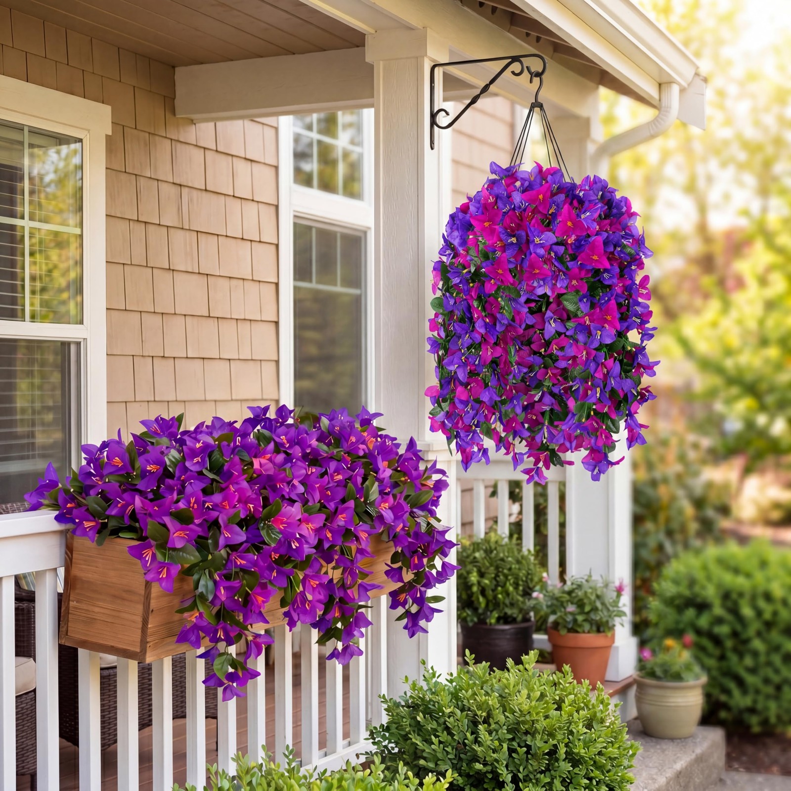 Artificial Bougainvillea Flowers Fake Hanging Flowers Plants for Outdoor Outs…