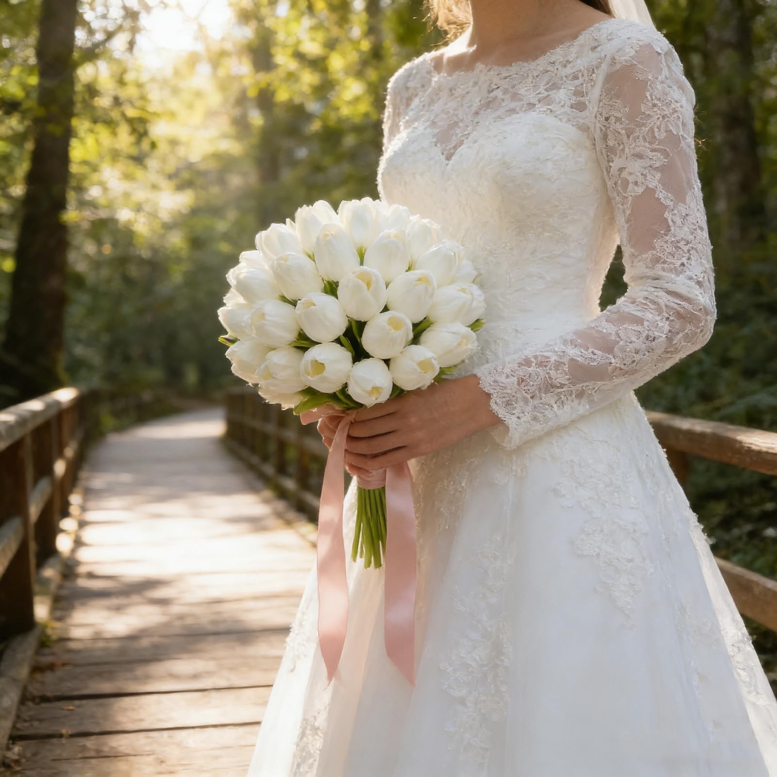 Artificial Tulips Bridal Wedding Festival Decor Bouquet Real Touch PU Flower …