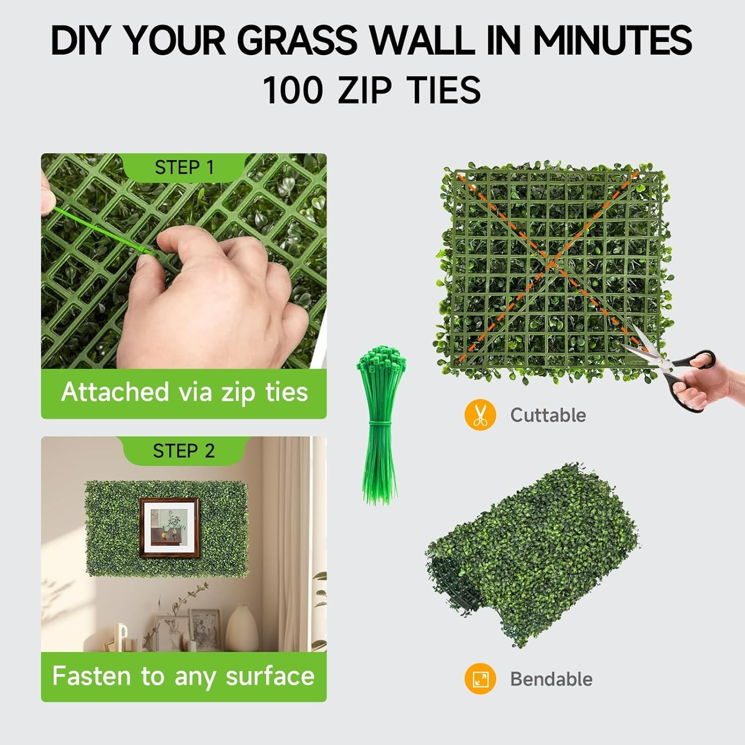 Stylish 10″x10″ Boxwood Hedge Wall Panels – Perfect for Indoor and Outdoor Decor