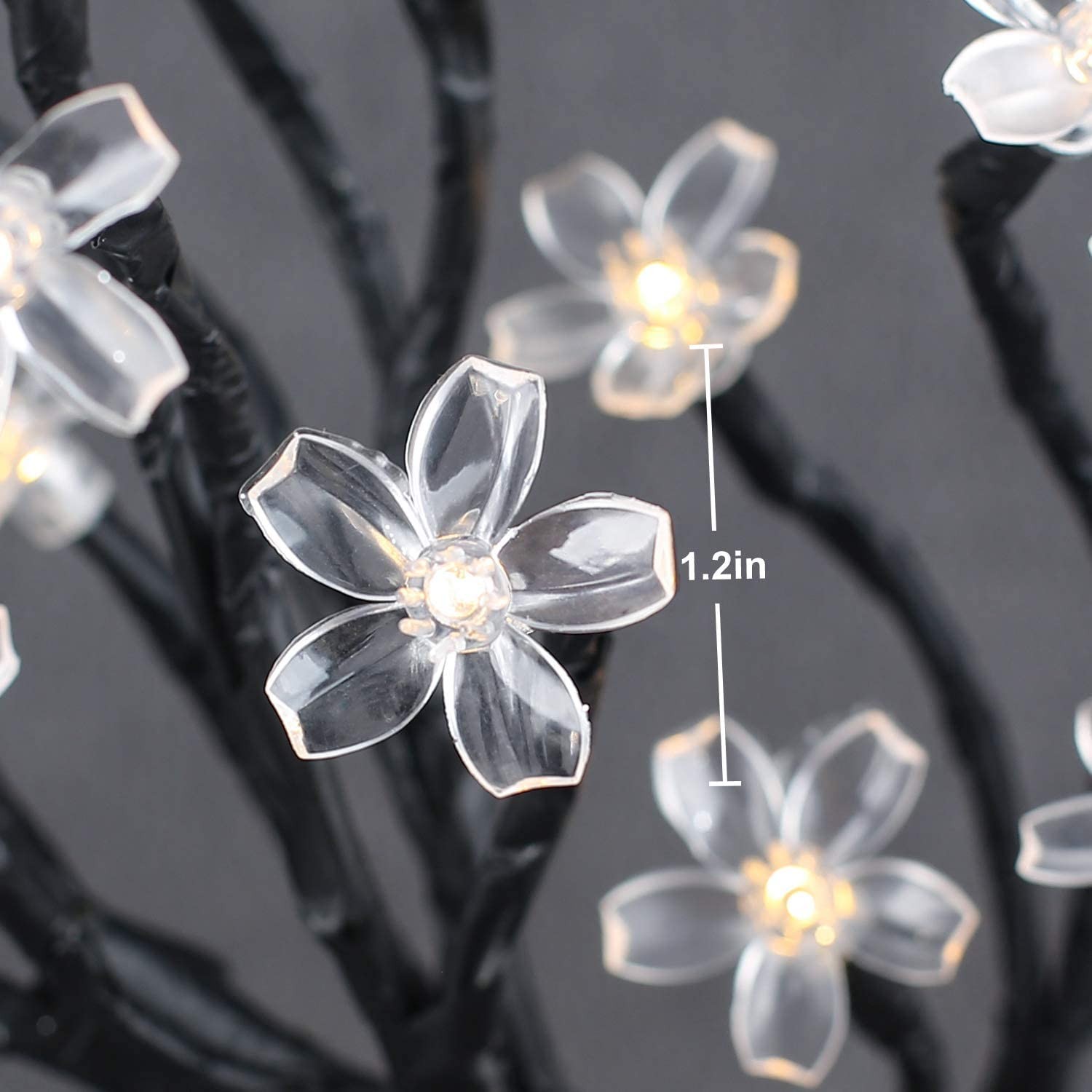 2pcs 48 LED Artificial Lighted Cherry Blossom Tree – Cherry Blossom Bonsai Tr…