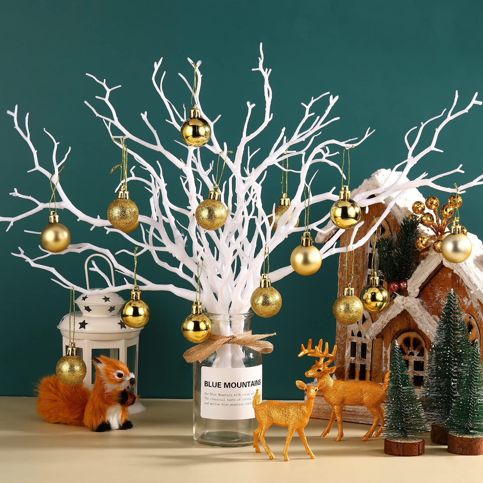 Manzanita Branches Plastic Faux 13.8″ White Antler Tree 20 Pieces Decorative