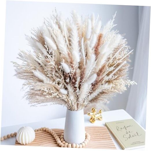 96PCS Natural Dried Pampas Grass Boho Home Decor 96PCS+NO ADDITIONAL ITEMS