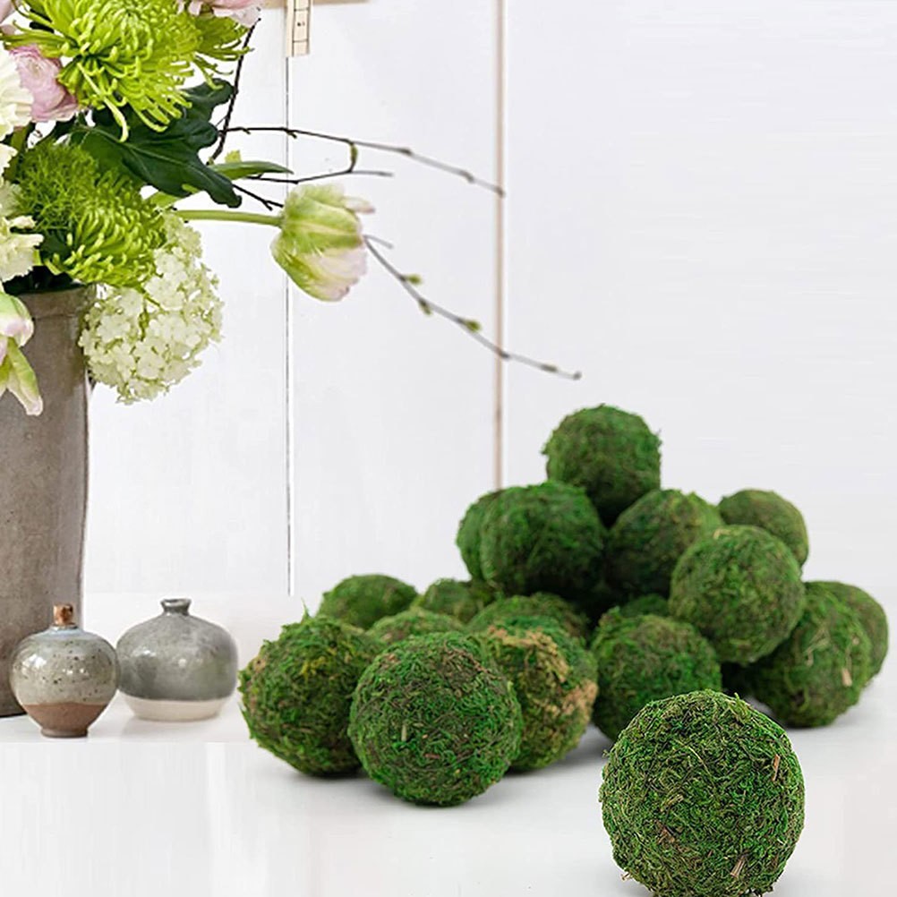 2 Pcs Vase Bowl Filler Faux Container Fillers Green Decorative Balls Grass