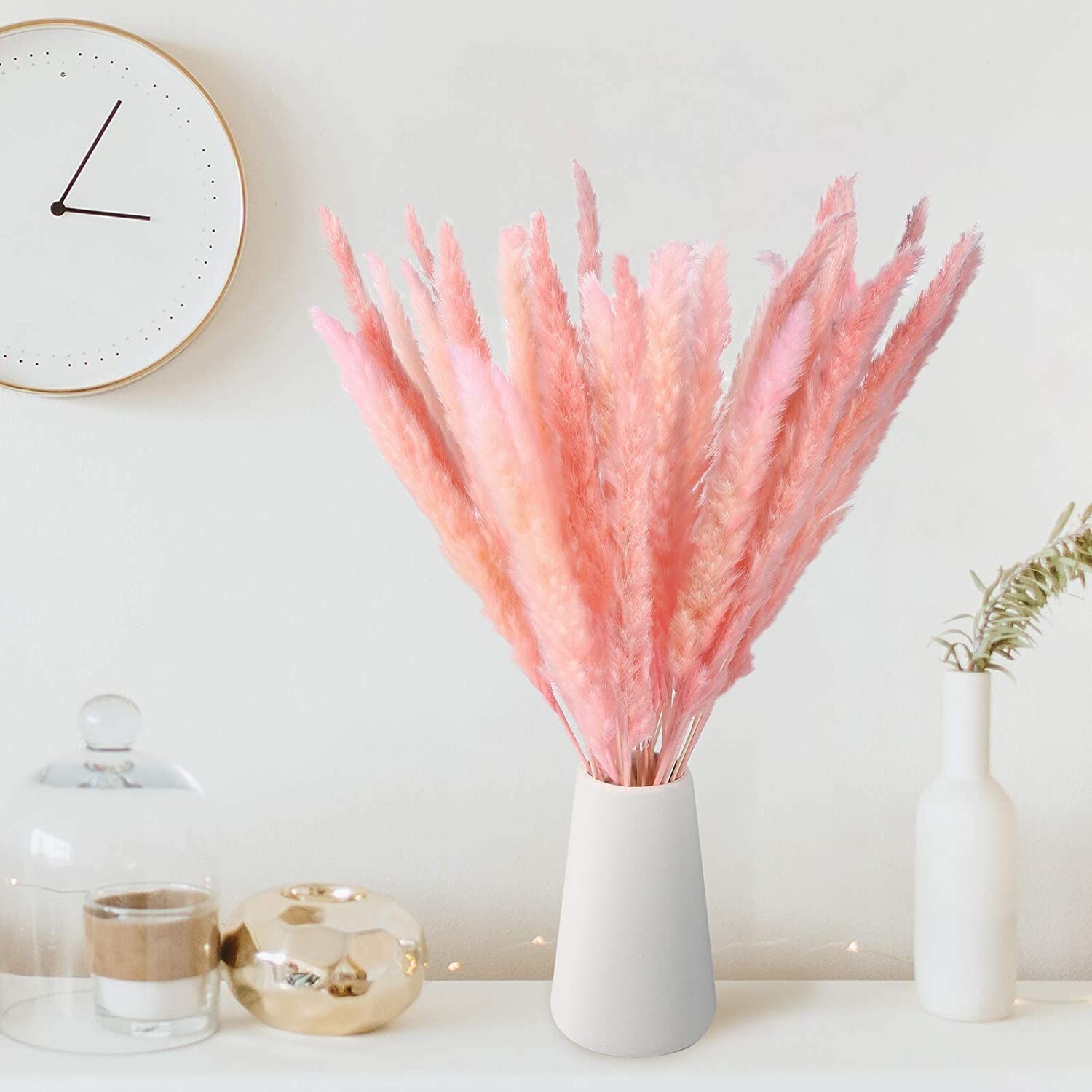 15PCS Natural Dried Pampas Grass 24 In. Reed Flower Wedding Bouquet Home Decors