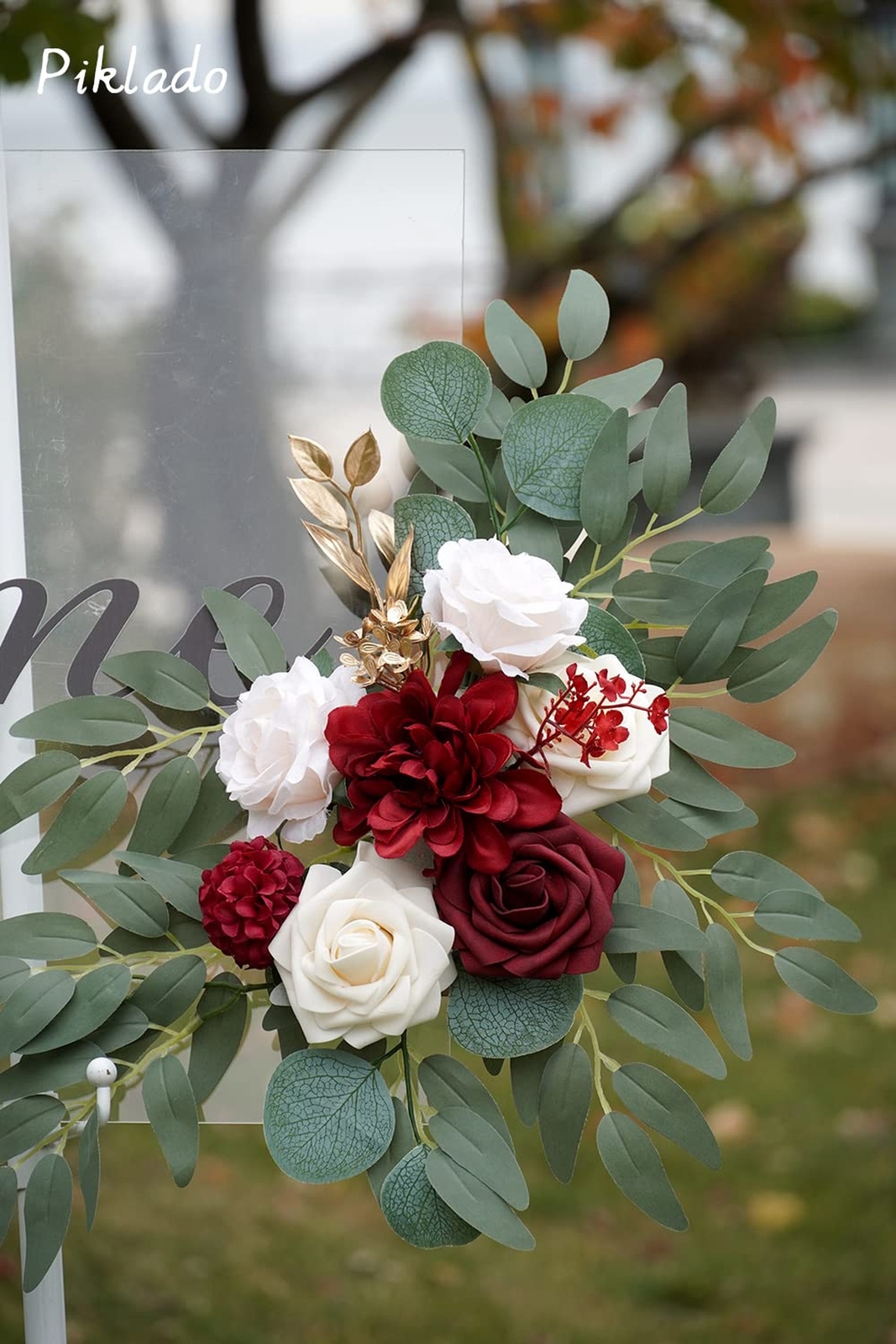Faux Flower Swag Set of 2 for Wedding Welcome Signs Floral Swag Wedding Recep…