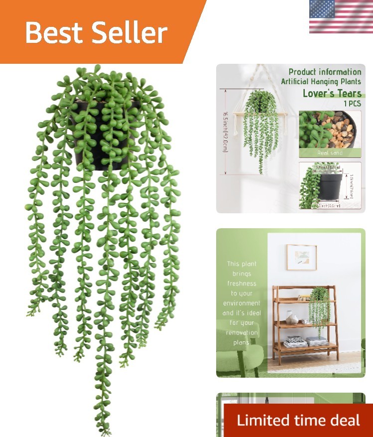 Realistic Artificial String of Pearls Plant – Eco-Friendly Faux Hanging Decor