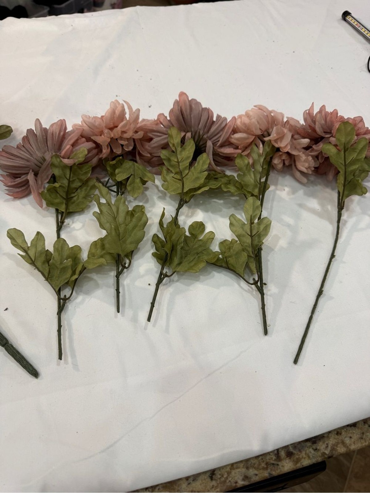 Faux Pink Chrysanthemum Stem Bundle