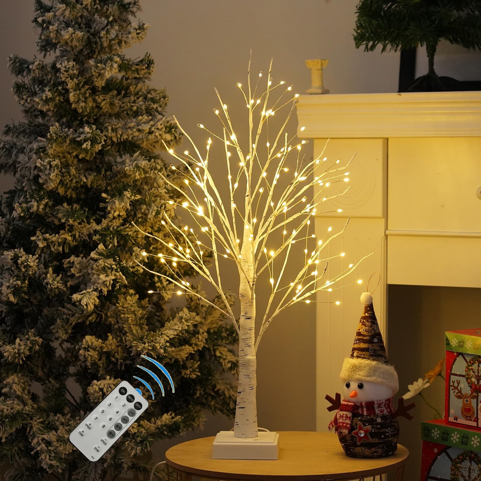 144 LED Birch Tree Lights with Remote Control, DIY Artificial Tree Lamp with …