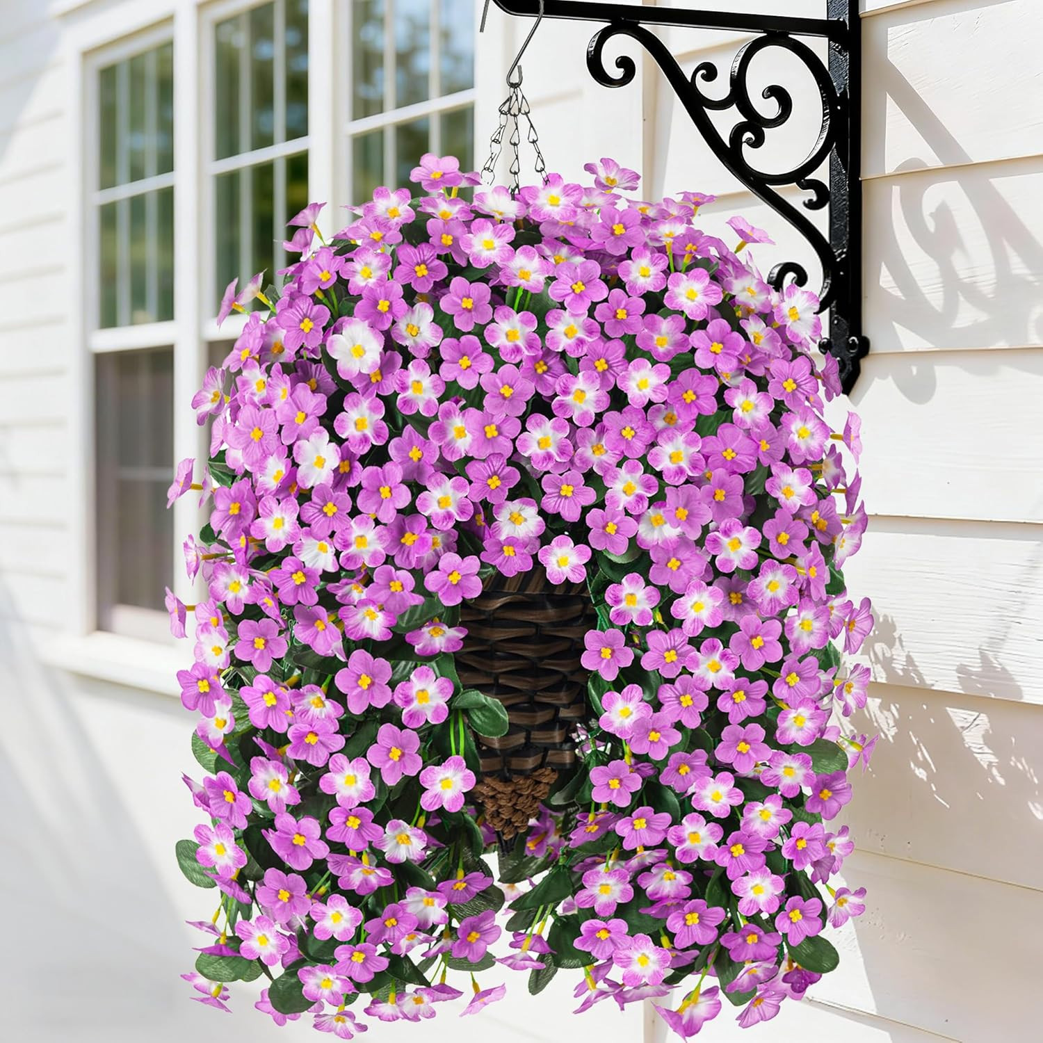 Artificial Fake Hanging Flowers with Basket for Outdoor Decoration,Uv Resistant