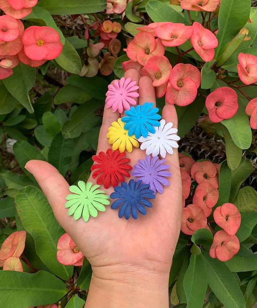 Artificial Flowers 100 Pcs Handmade Mulberry Paper Daisy Petals 40X40Mm Mulberry