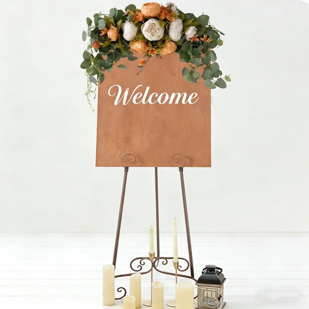 30 Inch Rustic Wedding Arch Flowers Artificial Floral Swag Green Leaves Peony