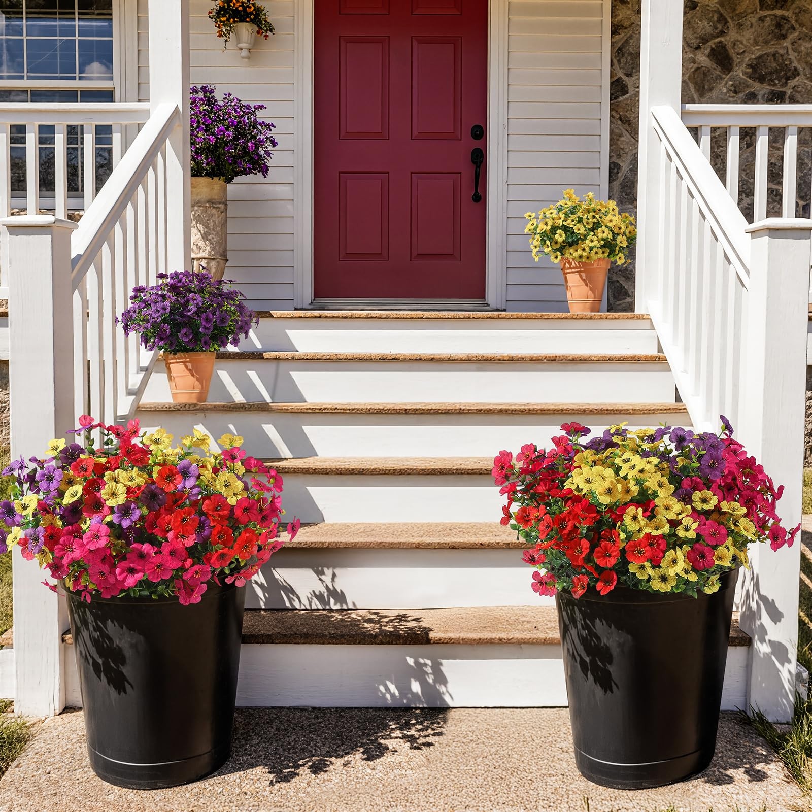 24 Bundles Artificial Flowers for Outdoor Indoor Garden Home Decoration, Look…