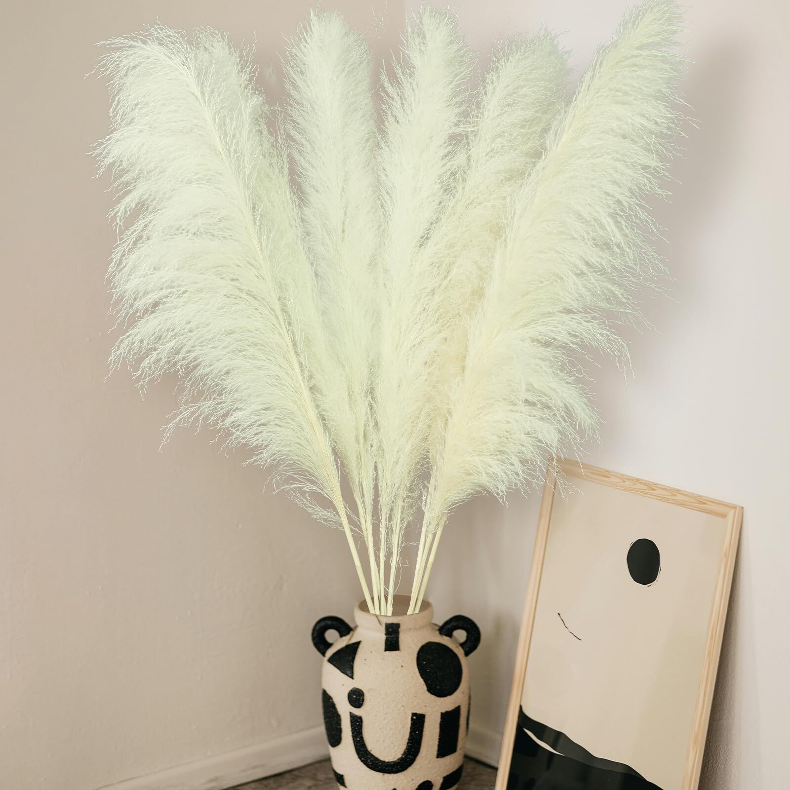 10pcs 40” White Pampas Grass Tall Decor Pompas Floral Floor Vases Wall