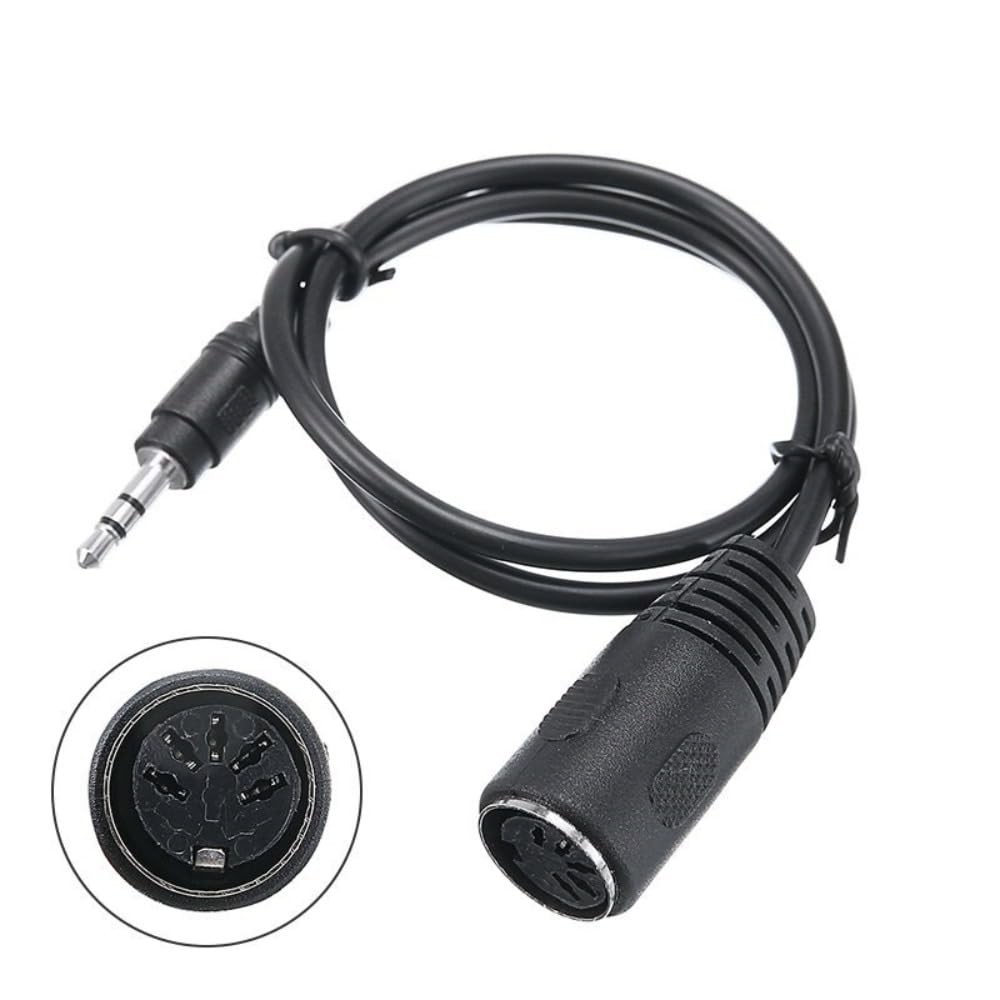 2PCS Type-A 5-Pin MIDI Female to 3.5mm Male TRS Adapter 14 inches