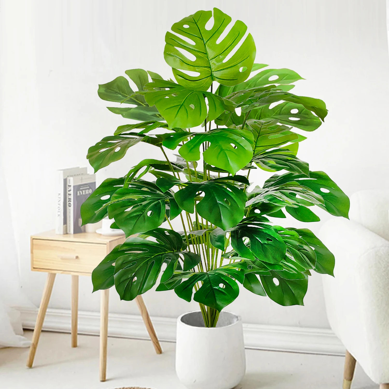 52-104cm Artificial Monstera Plant Fake Palm Tree for Home Garden Decor