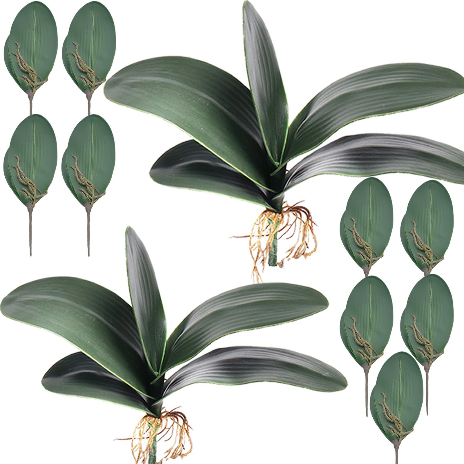 Big Size Artificial Green Phalaenopsis Artificial Orchid Leaves Green Plant G…