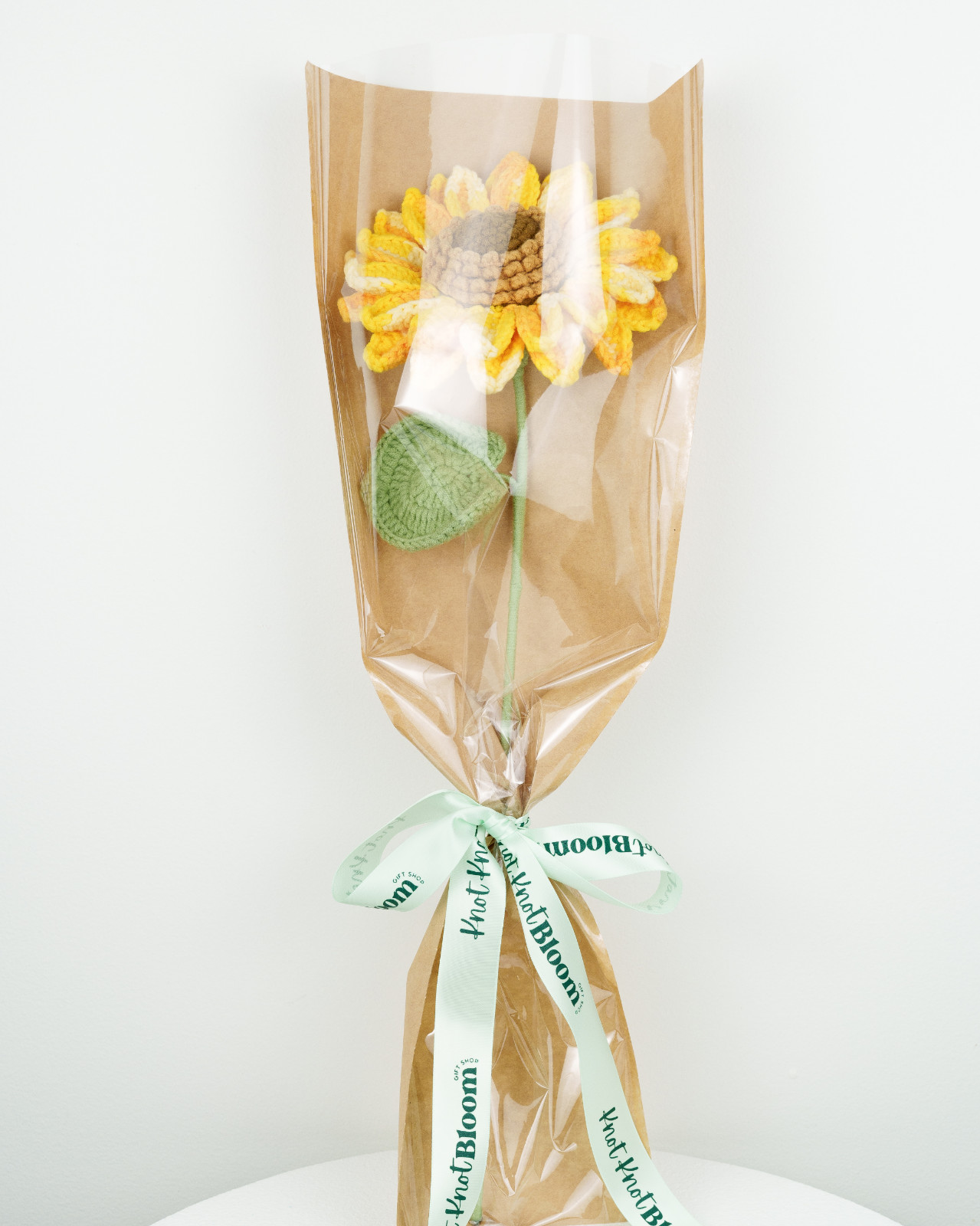 Wrapped Crochet Large Sunflower Graduation Teacher’s Gift Thank you Gift