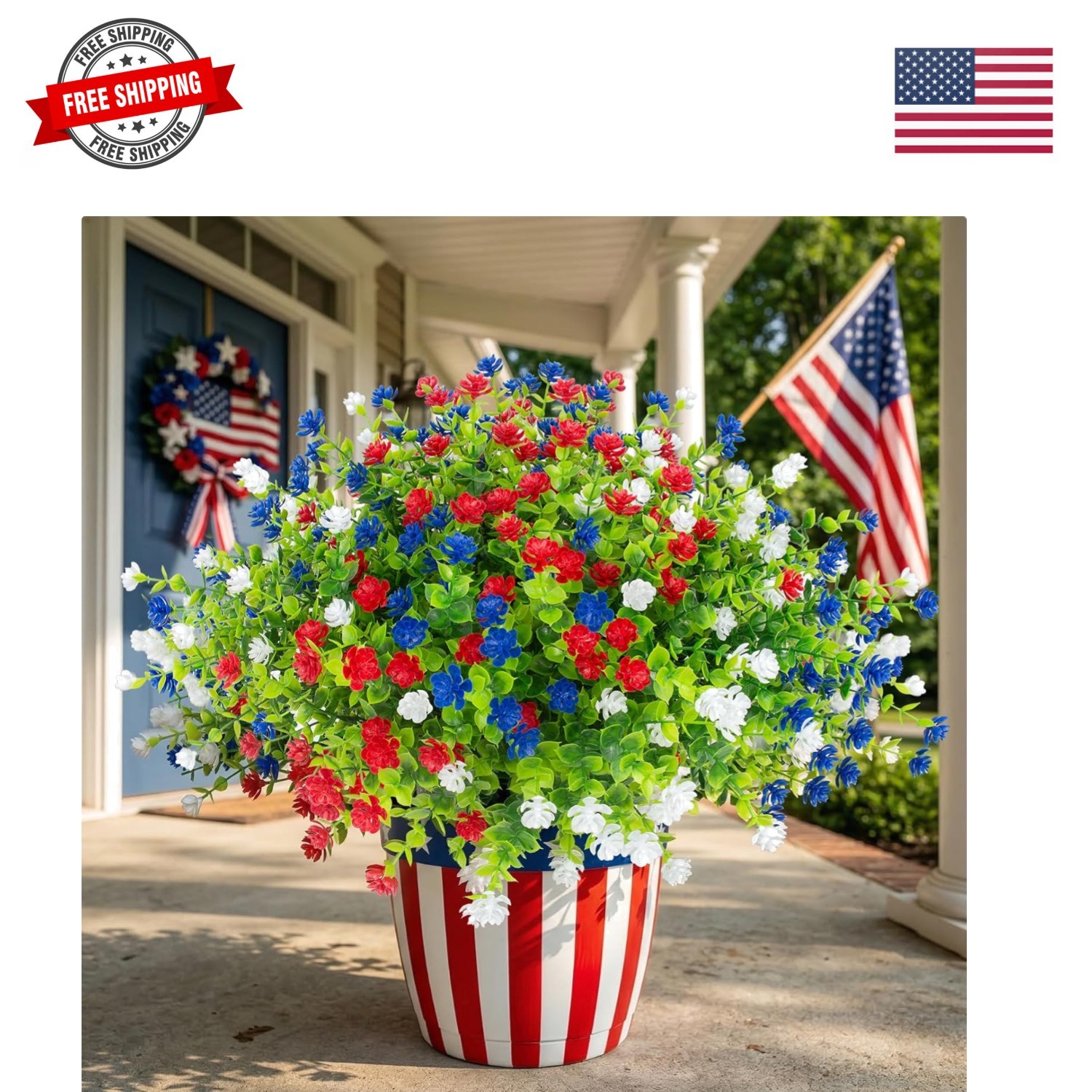 12 Pcs Artificial Flowers Outdoor, Faux Artificial Plants UV Resistant Plasti…