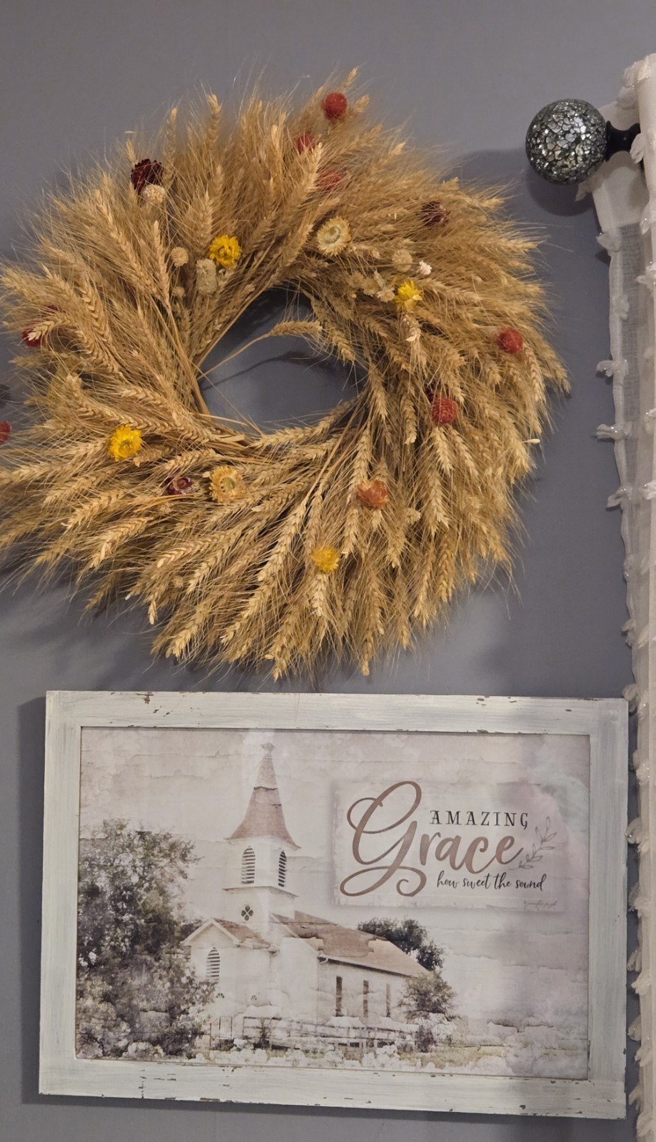Beautiful Summer Fall Natural Dried Flower Wheat Wreath – Wall Or Door Decor