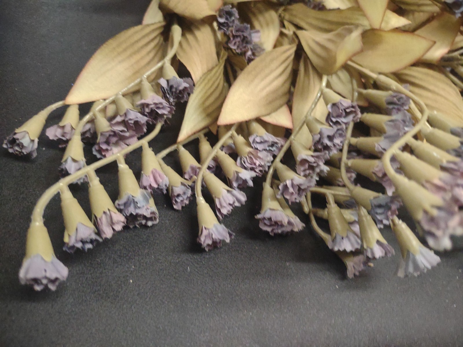 18″ Dried-Look Silk Statice Bush 11 Stems Lavender Blue, Papery Dry Fall Foliage