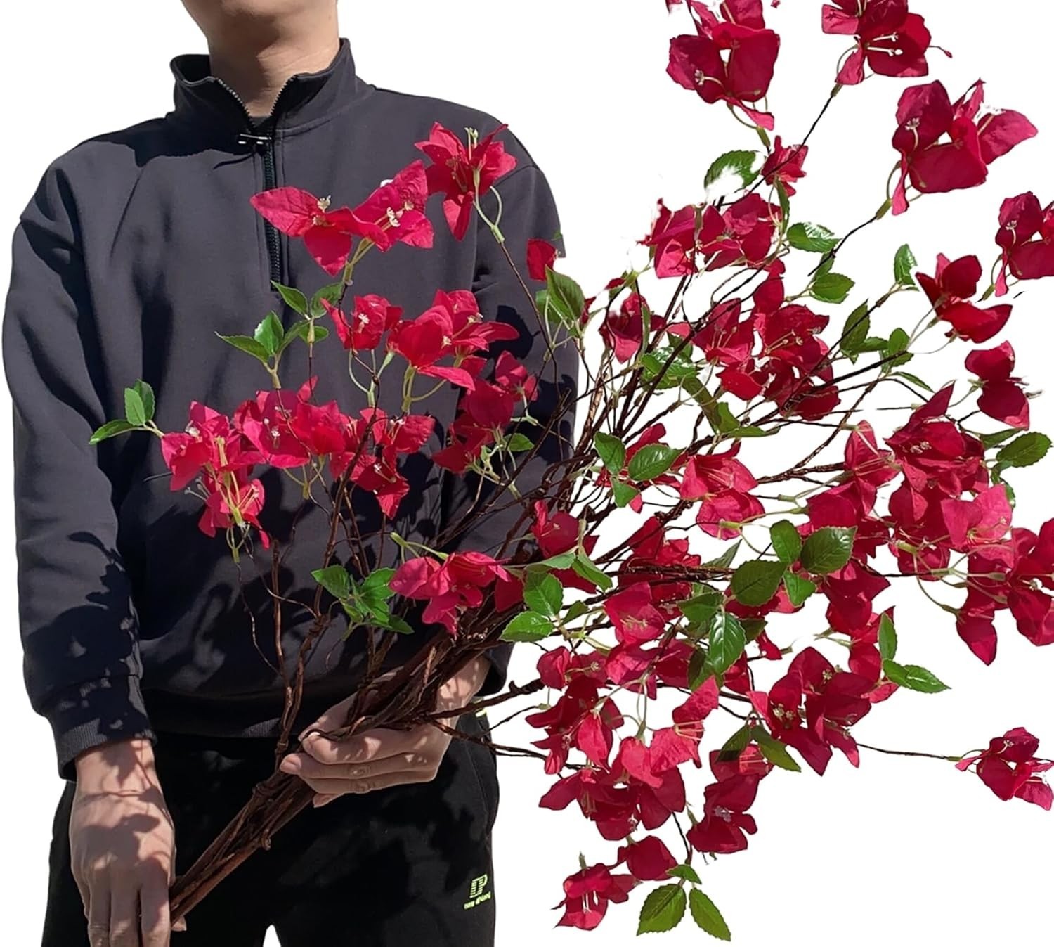 Artificial Bougainvillea Flower Branches Silk Bougainvillea Stems with Dried …