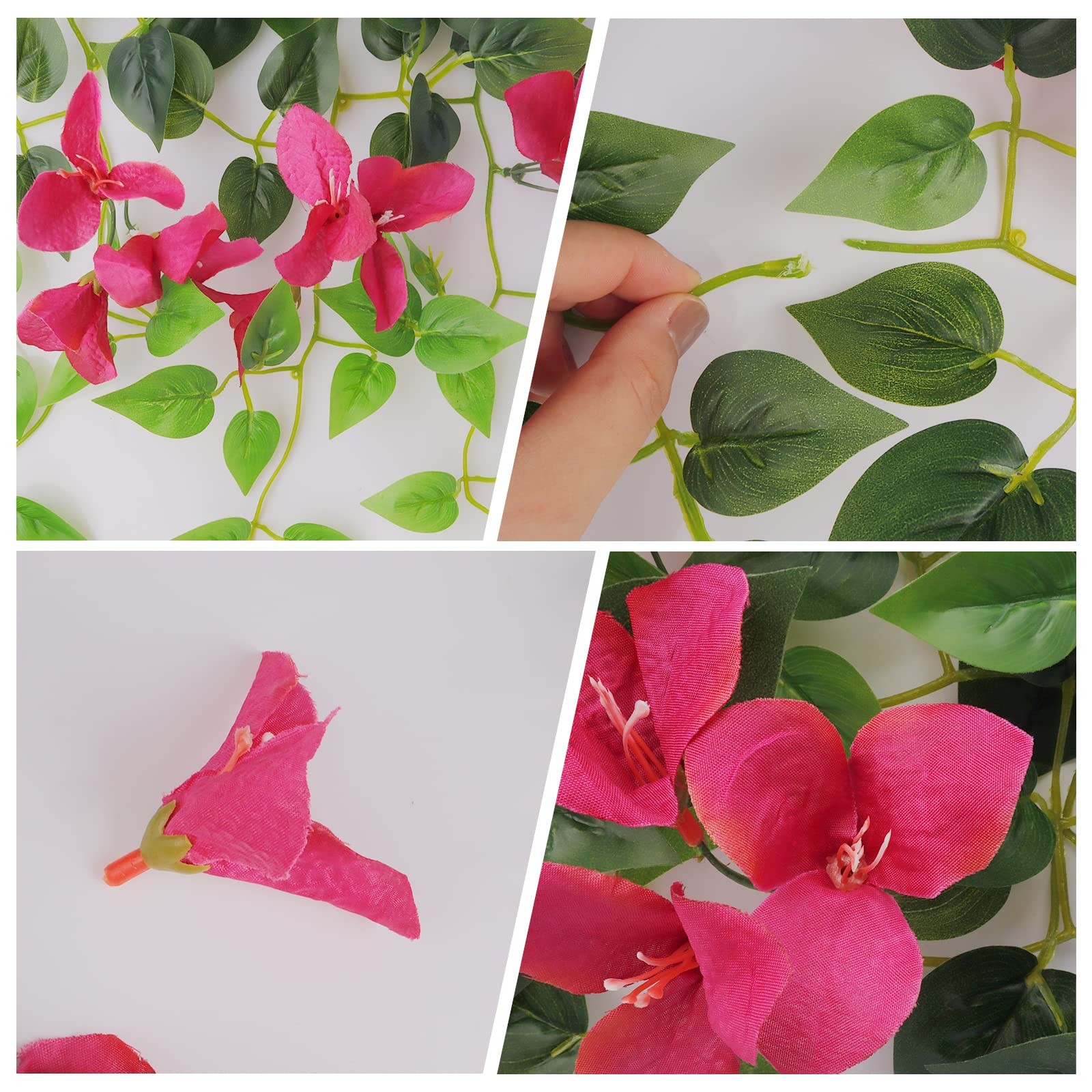 Elecxlink Fake Hanging Flowers Plants Bougainvillea ArtificialUV Resistant Fa…