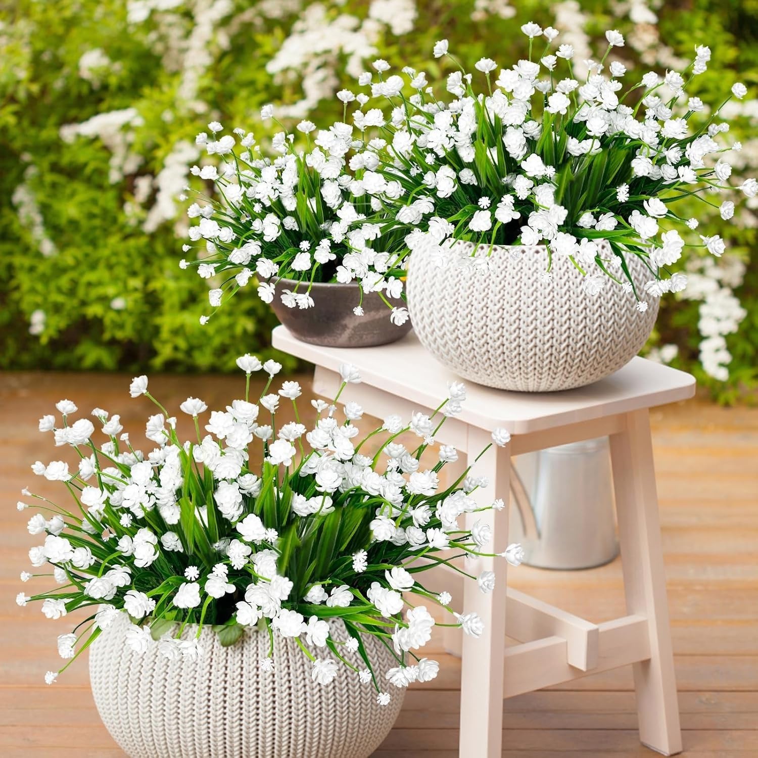Low Maintenance 12 Bundles of UV Resistant Faux Flowers – Outdoor and Indoor Use