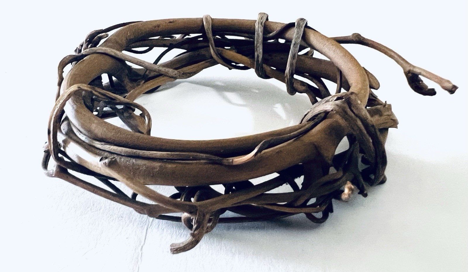 Rustic Natural Grapevine Wreath Ring Mini Vine Twig Candle Farmhouse Decor 4”