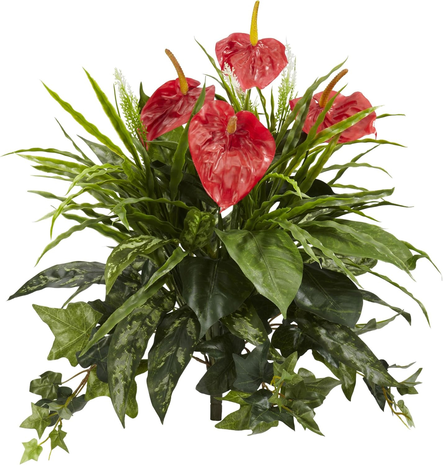 Set of 2 – 24″ Lifelike Mixed Anthurium Artificial Plants for Home Decor