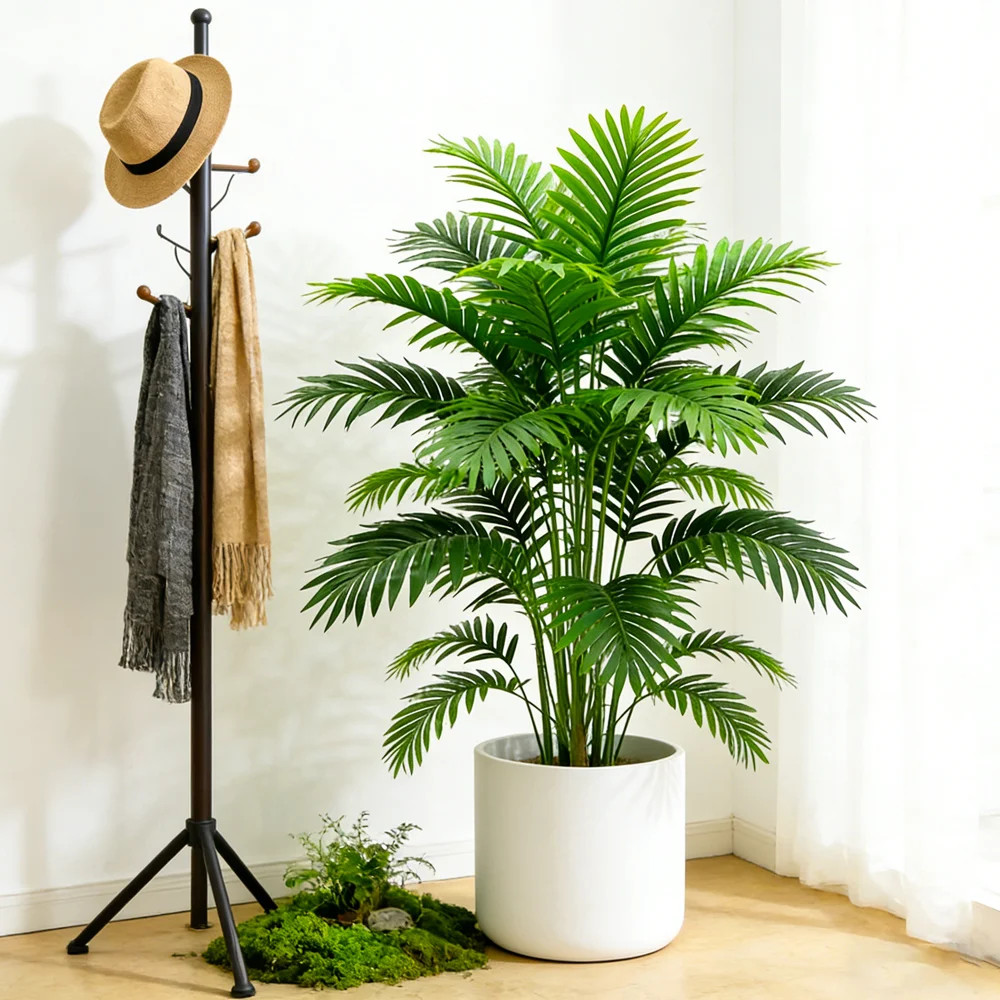 60-80cm Tall Artificial Palm Tree Fake Monstera Plants Branch Plastic Maranta Le