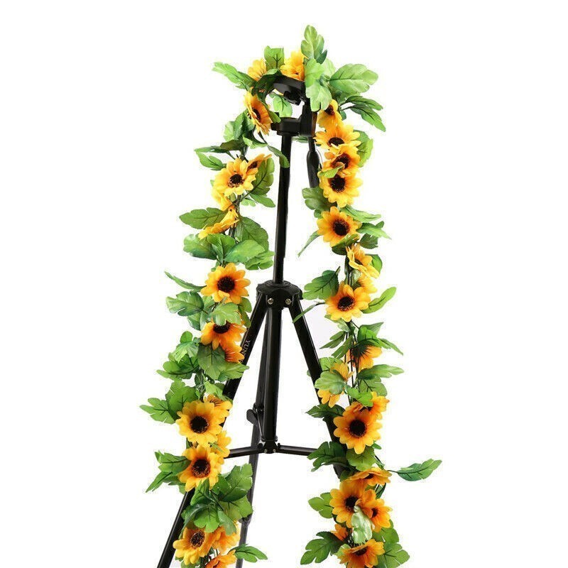 Artificial Sunflower Flower Garland Vine Wall Hanging Rattan Fake Plant Decor