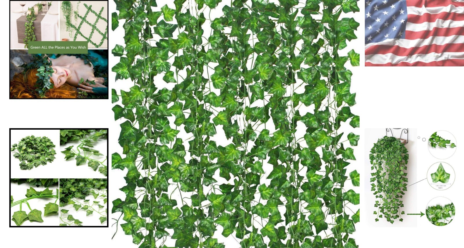 Decorative Greenery: 12 Faux Ivy Vines – Perfect for Home, Parties & Events
