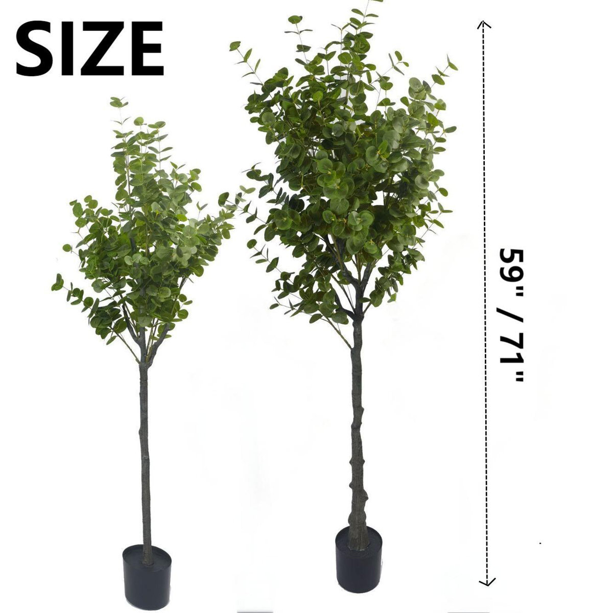 Artificial Eucalyptus Tree with Plant Pot, Natural Large Faux Plants