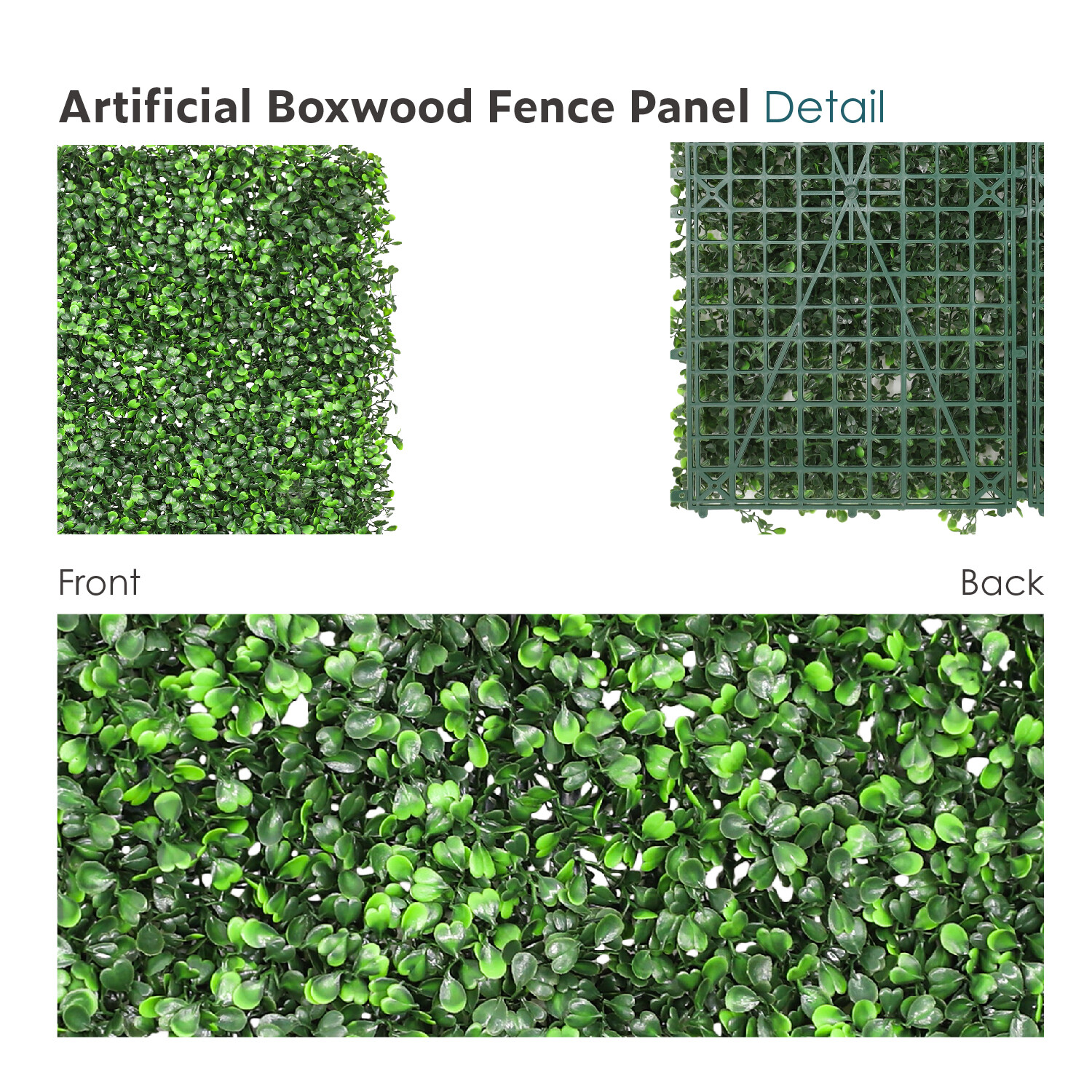 20″x20” Artificial Boxwood Leave Mat Wall Hedge Decor Privacy Fence Panel Grass