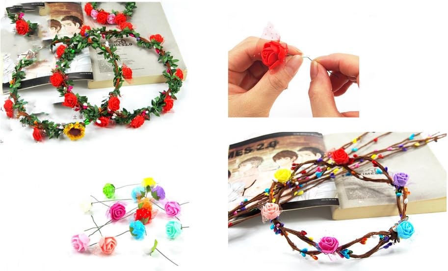 144pcs Mini Artificial Rose Flower Heads and Soft Stem,25mm PE Tiny Rose add …