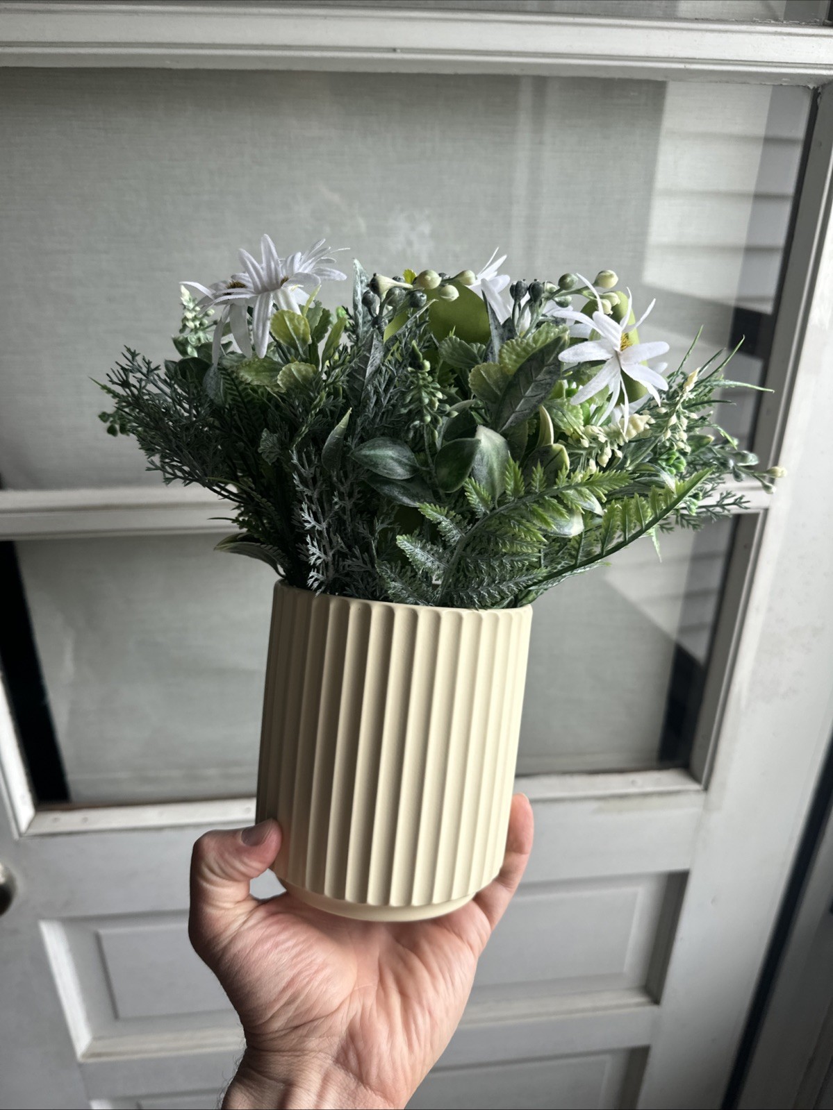Compact Artificial Potted Plants for Small Space Decor Ceramic Pot